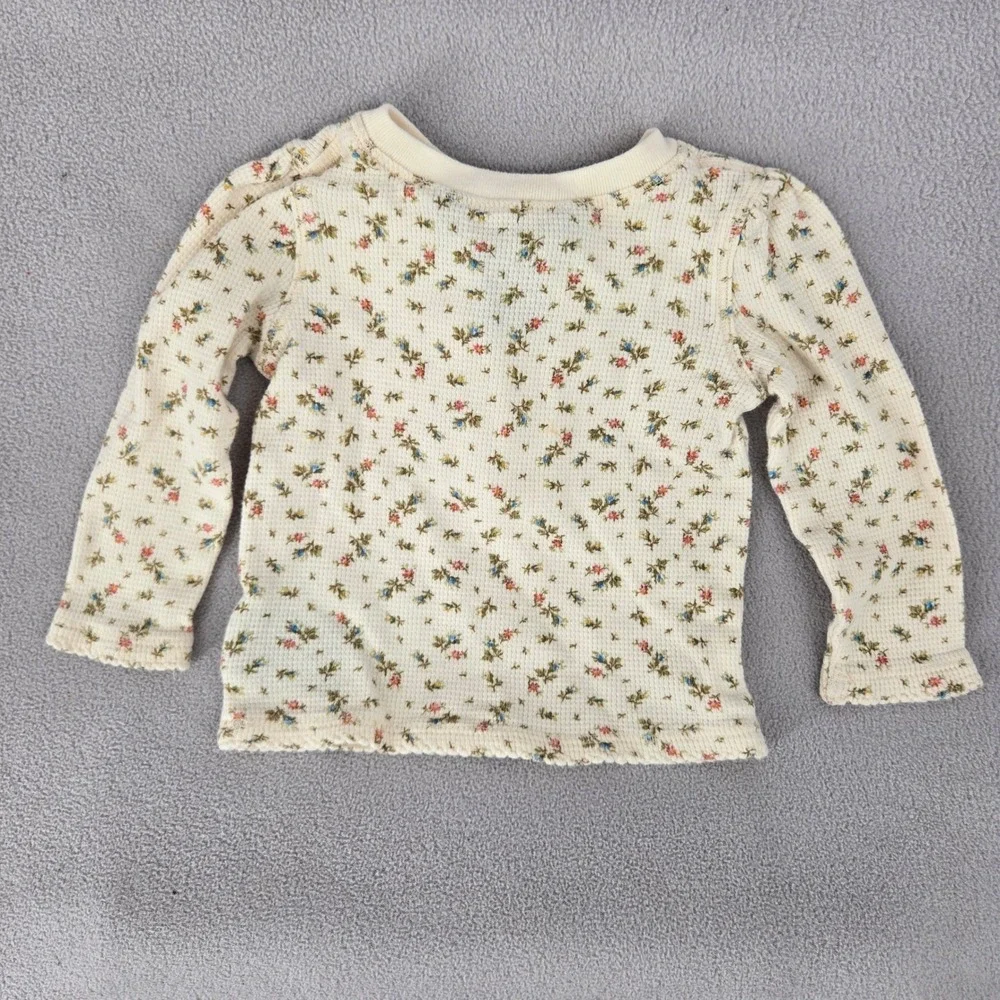 Ralph Lauren Baby 9M Floral Waffle Knit Ruffle Top Cottagecore